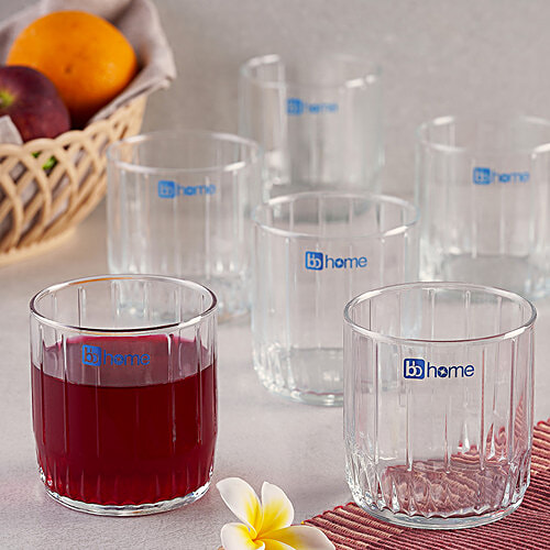bb home Whisky/ Water/ Juice Glass Set - Lisbon, 265 ml (Set of 6)