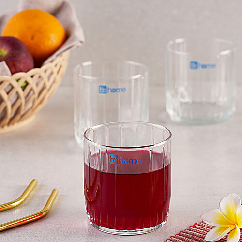 bb home Whisky/ Water/ Juice Glass Set - Lisbon, 265 ml (Set of 6)
