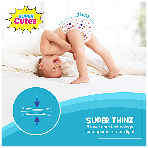 Super Cute's WonderThinz Ultra Thin Pull Up Diapers - Soft, Absorbent, Wetness Indicator, M, 29 pcs  