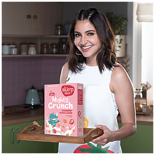 Slurrp Farm Berry Crunch Breakfast Cereal - Ragi Stars & Moons, Healthy Millet, No Maida/Sugar, 400 g Box