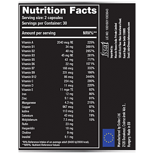 One Science Nutrition Daily Multivitamin - 23+ Vitamins & Minerals For Workout Nutrition, With Vitamin D & Iron For Strong Bones, Helps In Muscle Recovery, 60 pcs  