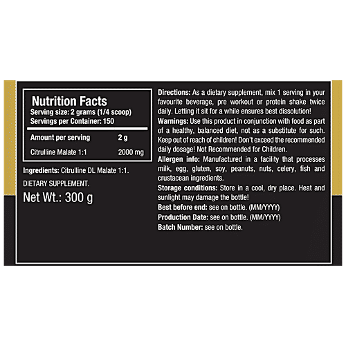 One Science Nutrition Pure Citrulline - Used For Intense Workout, Boosts Metabolism, 300 g  