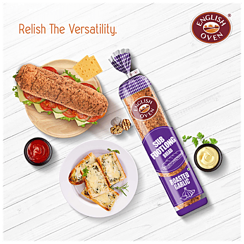 Buy English Oven Sub Footlong Bread Roasted Garlic, Rich In Flavour