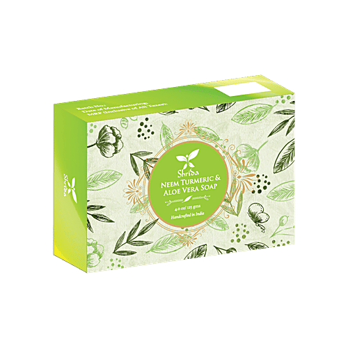 Shrida Neem Turmeric & Aloe Vera Soap - Prevents Skin Irritation, Darkening, Pimples, 125 g  