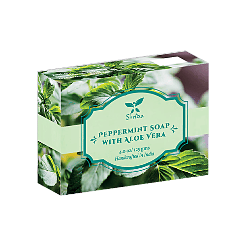Shrida Peppermint Soap - With Aloe Vera, Prevents Acne, Pimples, 125 g