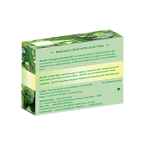 Buy Shrida Bergamot Soap With Aloe Vera, Helps To Remove Dirt