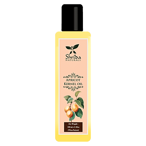 Shrida Apricot Kernel Oil - Helps To Exfoliate & Retain Moisture, Rich In vitamin E, 100 ml  