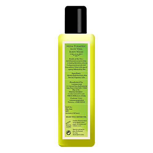 Shrida Neem Turmeric Aloe Vera Body Wash - Prevents Skin Irritation, Darkening, Pimples, 200 ml