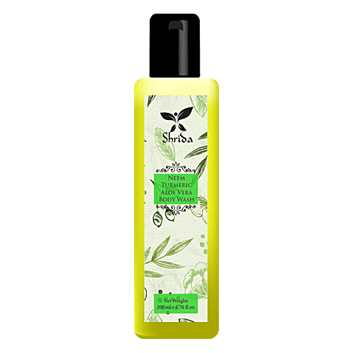 Shrida Neem Turmeric Aloe Vera Body Wash - Prevents Skin Irritation, Darkening, Pimples, 200 ml