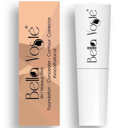 Bella Voste 4-In-1 Makeup Stick - For Foundation, Concealer, Contour & Corrector, Hydrates Skin, 5.5 g Marshmallow (03) 