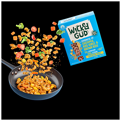 WickedGud Macaroni Pasta - Chickpea, Red Lentil, Brown Rice, High Fiber & Protein, Gluten-Free, 450 g