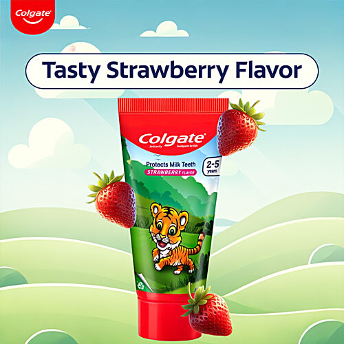 Colgate Kids Cocomelon Toothpaste - For 2-5 Years, Strawberry, 80 g  Cavity Protection Of Milk Teeth