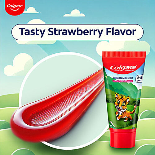 Colgate Kids Cocomelon Toothpaste - For 2-5 Years, Strawberry, 80 g  Cavity Protection Of Milk Teeth