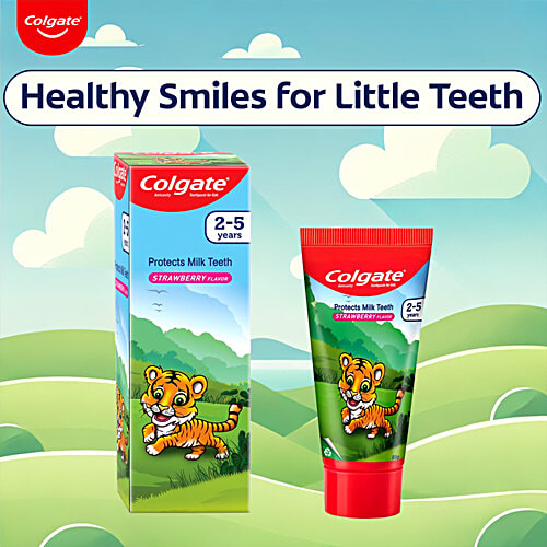 Colgate Kids Cocomelon Toothpaste - For 2-5 Years, Strawberry, 80 g  Cavity Protection Of Milk Teeth