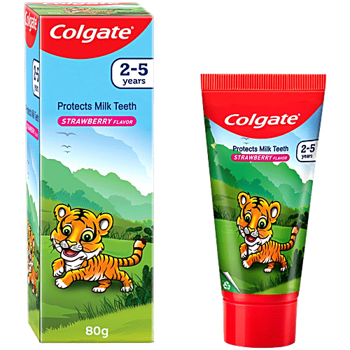 Colgate Kids Cocomelon Toothpaste - For 2-5 Years, Strawberry, 80 g  Cavity Protection Of Milk Teeth