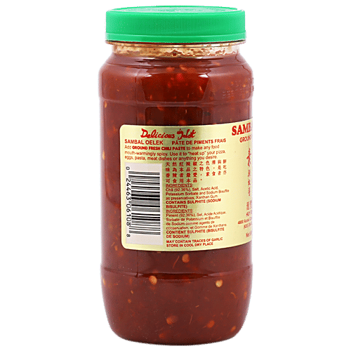 Tuong Ot Sriracha Ground Fresh Chilli Paste - Sambal Oelek, Spicy, 510 g Bottle 