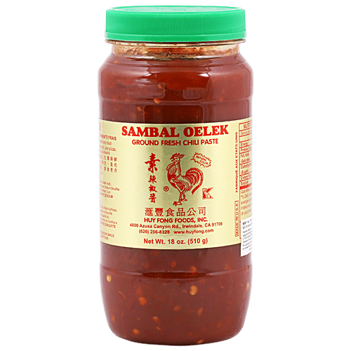 Tuong Ot Sriracha Ground Fresh Chilli Paste - Sambal Oelek, Spicy, 510 g Bottle 