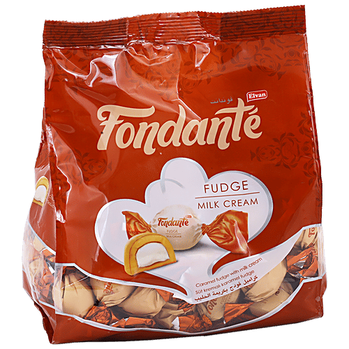 Elvan Fondante Fudge Milk Cream Chocolate - Delicious & Sweet, 500 g Pouch 