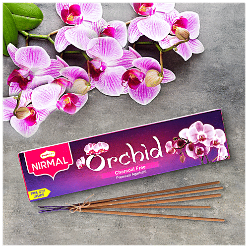 Shubhkart Nirmal Orchid Charcoal Free Premium Agarbatti, 100 g (Free Gift Inside)