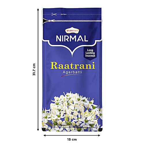 Shubhkart Nirmal - Raatrani Agarbatti Sticks, 23 cm Long, 150 g Zipper Pouch