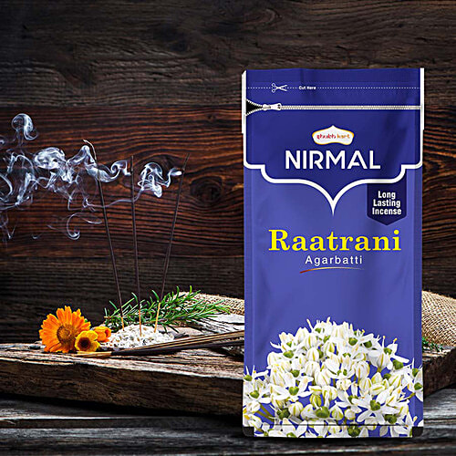 Shubhkart Nirmal - Raatrani Agarbatti Sticks, 23 cm Long, 150 g Zipper Pouch