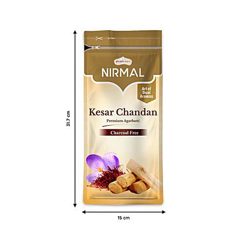 Shubhkart Kesar Chandan Charcoal Free Agarbatti, 150 g Zipper Pouch