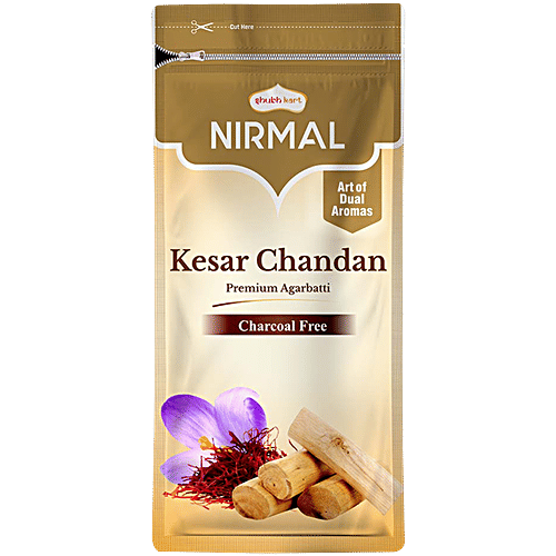 Shubhkart Kesar Chandan Charcoal Free Agarbatti, 150 g Zipper Pouch