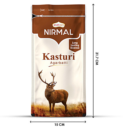Shubhkart Nirmal - Kasturi Agarbatti Sticks, 23 cm Long, 150 g Zipper Pouch