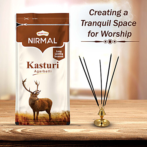 Shubhkart Nirmal - Kasturi Agarbatti Sticks, 23 cm Long, 150 g Zipper Pouch