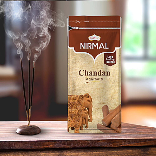 Shubhkart Nirmal Chandan Agarbatti Sticks - 23 cm Long, 150 g Zipper Pouch
