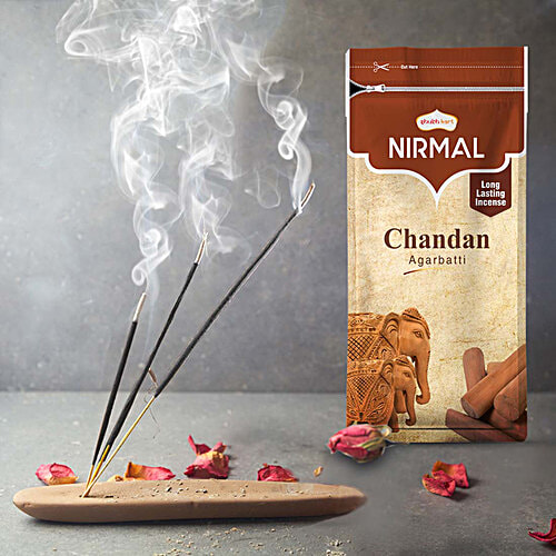 Shubhkart Nirmal Chandan Agarbatti Sticks - 23 cm Long, 150 g Zipper Pouch
