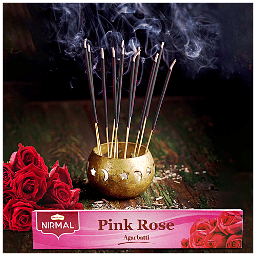 Shubhkart Nirmal Pink Rose Agarbatti Sticks, 100 g Box