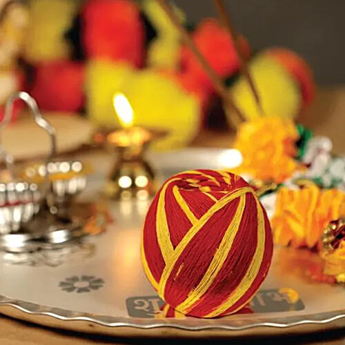 Shubhkart Moli Roll/Milan - Red & Yellow, 1 pc