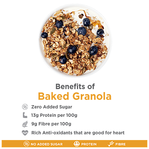True Elements Ready To Eat Breakfast - Baked Granola Honey Crunch, Healthy & Fibre Rich, 140 g  