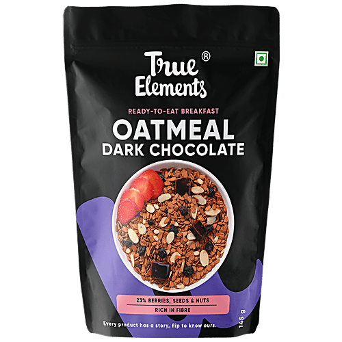 True Elements Ready To Eat Breakfast - Dark Chocolate Oatmeal, High Fibre, 145 g