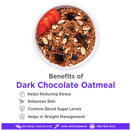 True Elements Ready To Eat Breakfast - Dark Chocolate Oatmeal, High Fibre, 145 g