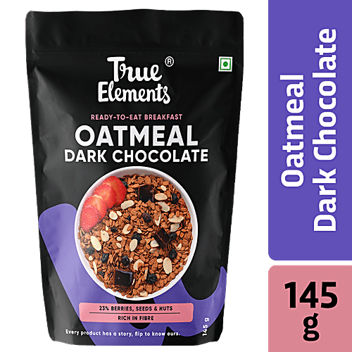 True Elements Ready To Eat Breakfast - Dark Chocolate Oatmeal, High Fibre, 145 g