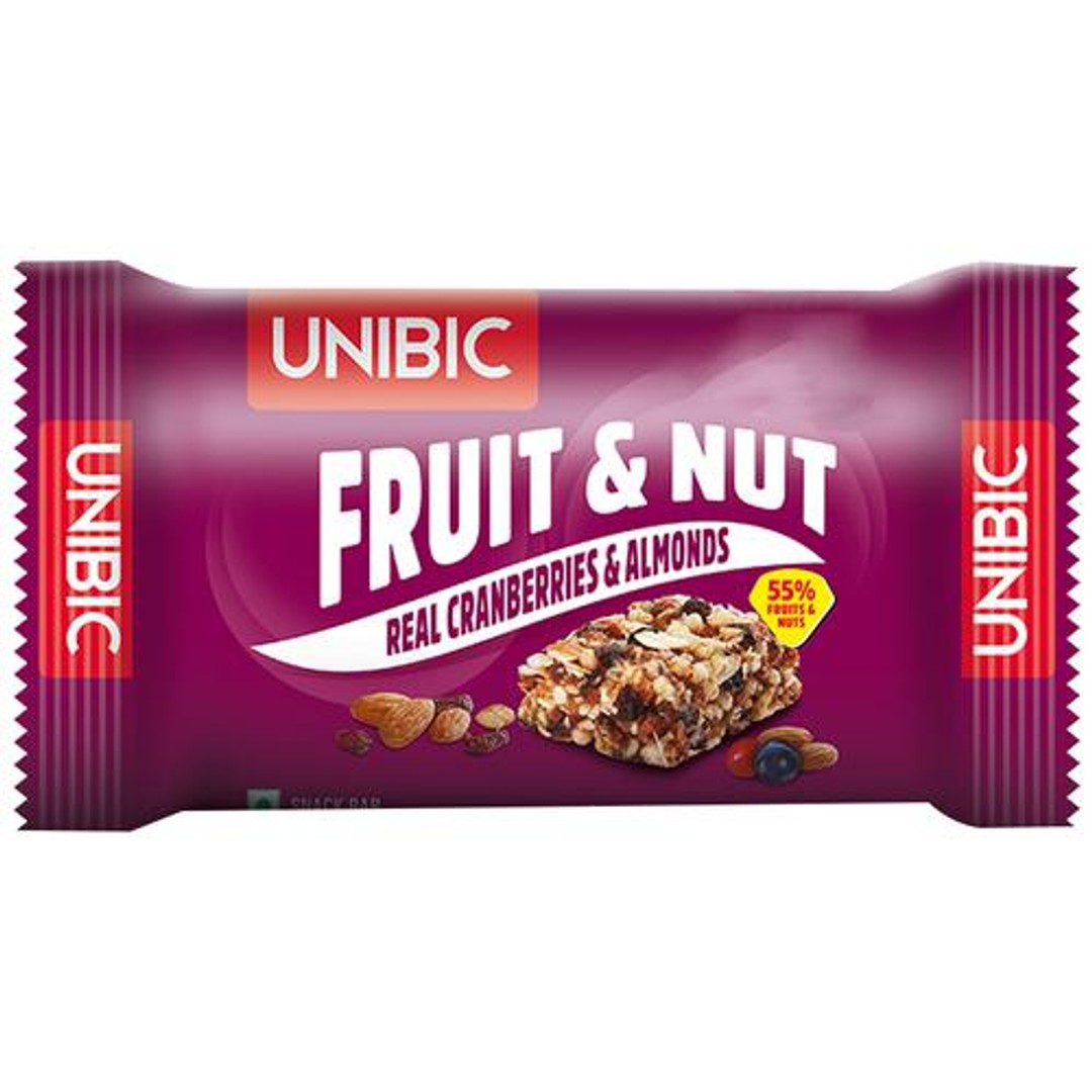 Buy UNIBIC Snack Bar Fruit & Nut, Granola Bar With Real Cranberries
