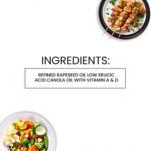 Giolly Giolly Canola Oil - Rich In Vitamins, Cholesterol Free, Ideal, 1 L Bottle Rich in Omega 3, Omega 6 And Vitamin E, Free From Argemone Oil, Ideal For Indian Cooking