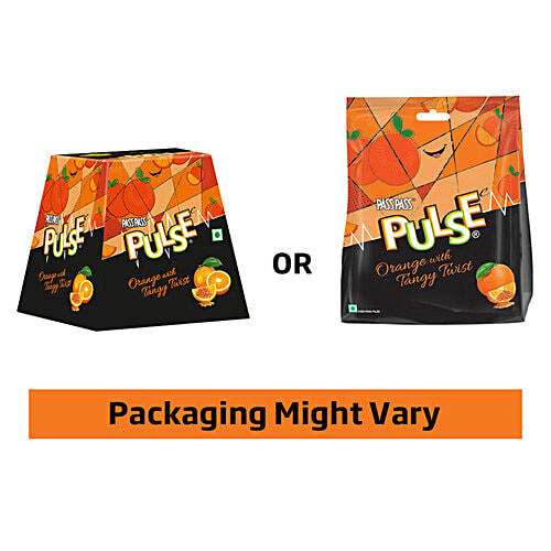 Pulse Orange Candy - With Tangy Twist, Hard-Boiled, 190 g Mono Carton 