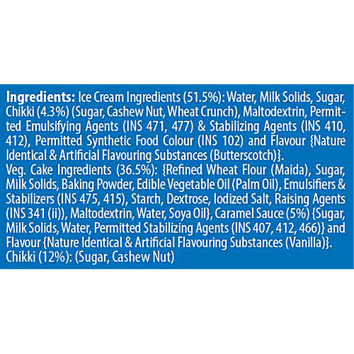 Cream Bell Golden Fantasy Ice Cream Cake - Rich Taste, Caramel Butterscotch Flavour, 1 L  