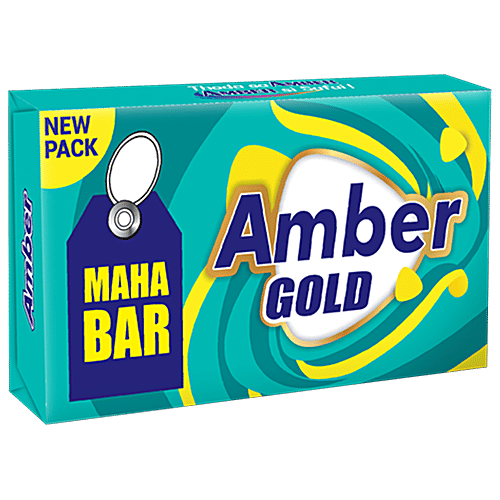 Amber Gold Maha Detergent Bar - Removes Dirt & Spot, For Washing Clothes, 250 g Pouch 