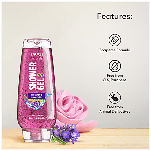 Buy Vasu Naturals 3 In 1 Shower Gel Relaxing Lavender, No Harsh