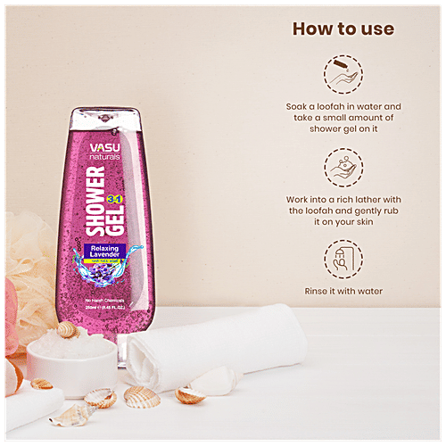 Buy Vasu Naturals 3 In 1 Shower Gel Relaxing Lavender, No Harsh Chemicals Online at Best Price