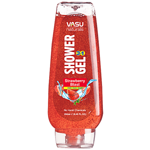 Buy Vasu Naturals 3 In 1 Shower Gel Strawberry Blast, No Harsh