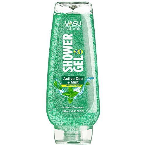 Buy Vasu Naturals 3 In 1 Shower Gel Active Deo & Mint, No Harsh