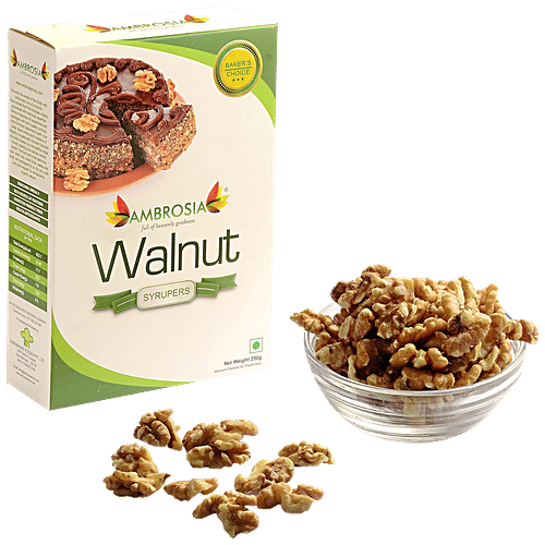 Ambrosia Walnut Kernels Syruper - Extra Light Quarters, Rich In Antioxidant, Protein & Fibre, Cholesterol Free, 250 g  