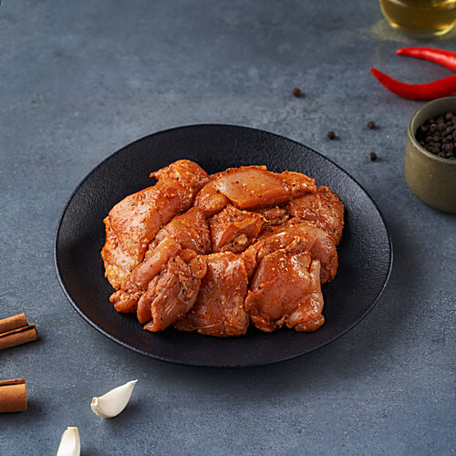 fresho! Chettinad Chicken Cubes, Marinated, 200 g (12-14 pcs)