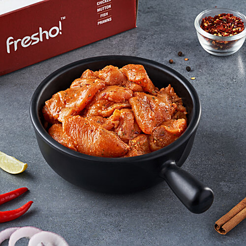 fresho! Peri Peri Chicken Cubes, Marinated, 450 g (22-28 pcs)