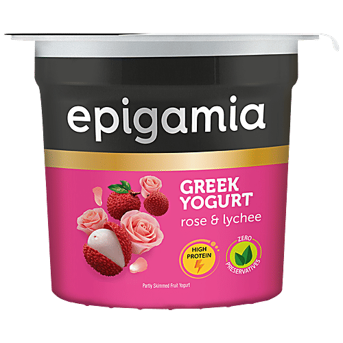 Buy Epigamia Greek Yogurt High Protein, Rose & Lychee Online at Best
